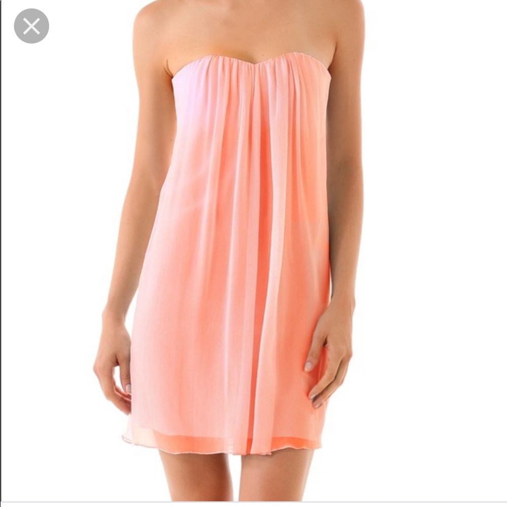 Alice + Olivia center drape dress in peach